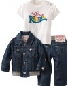 True Religion Unisex-baby Infant 3-piece Gift Box Set, Optic White, 12-18 Months