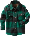 Woolrich Baby-Boys Infant Plaid Button Down Top, Green, 12 Months