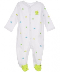 Carter's Animals Aplenty Coverall (Sizes NB - 9M) - white/lime, 9 months