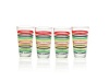 Fiesta Multi-Color Stripe Glassware, 16-Ounce Tapered Cooler, Set of 4