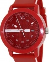 Armani Exchange Red Dial Red Plastic Mens Watch AX1235