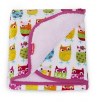 Zutano Owl Velour and Sherpa Blanket, Owls