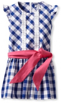 Hartstrings Girls 2-6X Toddler Cotton Plaid Belted Dress, Blue Gingham, 2T