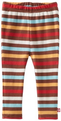 Zutano Baby-Girls Infant 5 Color Stripe Skinny Legging, Chocolate/Orange/Aqua/Red, 18 Months