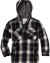 Levi's Boys 8-20 Brushed Plaid Hooded Jacket, Graphite, Medium