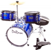 De Rosa DRM312-BU Children's 3 Piece 12 Inch Drum Set with Chair, Blue