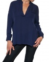 Women's Vince Silk Tunic in Sapphire Size XS