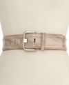 Calvin Klein adds bite with chic snake embossing on this wide, faux-leather belt. Instantly spices up your everyday look.