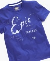 Epic. Embolden his style with the deep blue on this comfy cotton t-shirt from Epic Threads.