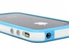 White and Blue Premium Bumper Case for Apple iPhone 4 - AT&T