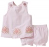 Hartstrings Baby-Girls Newborn Seersucker Top Short Set, Pink Stripe, 3-6 Months