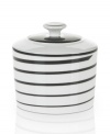 Have fun with the spiral design and serious durability of Mikasa's Cheers sugar bowl. Bone china in black and white caters modern tables with a sense of whimsy. (Clearance)