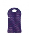 BUILT Neoprene Two Bottle Tote, Mini Dot, Navy