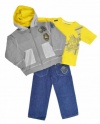 Akademiks Yellow/Grey Scholar Infant Boys 3-Piece Pant Set (12M)