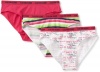 Calvin Klein Underwear Girls 7-16 Logo Waistband 3 Pack Bikini, Multi, 8/10 Medium