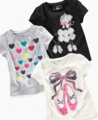 Hearts? Poodle? Ballet slippers? With So Jenni's selection of sparkly tees, her biggest problem will be deciding which one to wear.