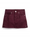 GUESS Kids Girls Overdye Denim Beverly Skirt, PLUM (8)