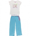 Sugar Sweet Couture Love Sugar 2-Piece Pajamas (Sizes 4 - 6X) - white, 5 - 6