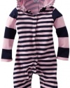 Splendid Littles Baby-girls Newborn Cambridge Mixed Stripe Playsuit, Pink Ribbon, 6-12 Months