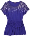 Splendid Girls 7-16 Sequin Mix Dress, Iris, 7/8