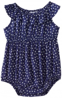 Splendid Littles Baby-girls Infant Polka Dot Romper, Denim, 12-18 Months