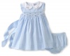 Hartstrings Baby-Girls Infant Seersucker Flutter Sleeve Dress, Blue Stripe, 18 Months