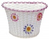 Sunlite Large Front Bicycle Basket 11 x 8 x 7.25 White With Flowers