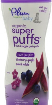 Plum Organics Super Puffs Purples, Blueberry & Purple Sweet Potato, 1.5-Ounce (Pack of 4)