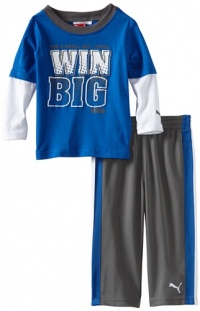 Puma - Kids Baby-boys Infant Win Big Two Piece Set, Blue, 12 Months