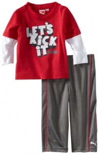 Puma - Kids Baby-boys Infant Let's Kick It Two Piece Set, Red, 24 Months