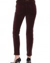 Women's J Brand Mid Rise 11 Skinny Leg Velvet Jean in Wine Size 27