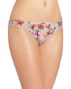 Calvin Klein Women's Seductive Comfort Bikini With Lace, Etched Orchid Print, Large