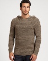 A hooded sweater that exemplifies uncompromising luxury and an athletic aesthetic.Attached hoodRaglan sleevesPull-on style70% alpaca/30% rayon from bambooDry cleanImported