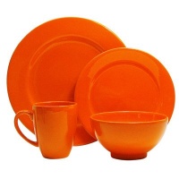 Waechtersbach Fun Factory II Orange 16-Piece Dinnerware Set, Service for 4