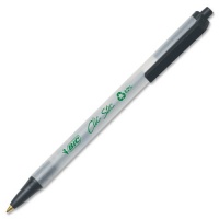 BIC ECOlutions Retractable Ball Pen, Medium Point (1.0 mm), Black, 12 Pens