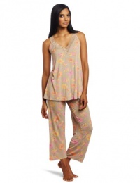 Midnight By Carole Hochman Women's Garden Sunset Capri Pajama