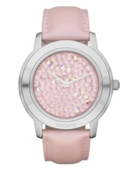 Add a touch of sass with this bubblegum glam watch from DKNY.