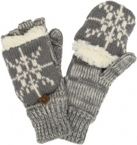 Muk Luks Women's Classic Flip Mittens With Faux Fur