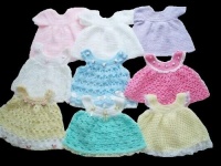 6 Pinafores & Dress Baby Crochet Pattern 20 USA