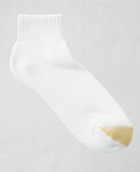 The gold standard for the pampered foot. It's a soft, breathable sock with a short rise that absorbs sweat and keeps feet cool and dry. Cushioned bottoms and gold panel at toe. Six-pair pack offers terrific value and convenience.