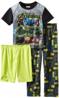 AME Boy's Neon Warriors Avengers 3-Pc Sleepwear Set, Multi, 8