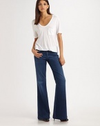 This season's must-have wide-leg silhouette, crafted from gently faded stretch denim.THE FITFitted through hips and thighsRise, about 9½Inseam, about 36THE DETAILSZip flyFive-pocket style68% cotton/30% cupro/2% polyurethaneMachine washMade in USA of imported fabricModel shown is 5'9 (175cm) wearing US size 4.