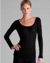 GUESS by Marciano Charlie Long Sleeeve Scoop Neck Tee, BLACK (XS)