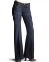 7 For All Mankind Women's Petite Dojo Trouser Jean in New York Dark