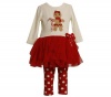 Bonnie Baby-girls Newborn Gingerbread Man Tutu Legging Set