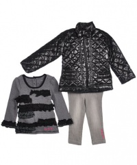 Calvin Klein Infant Girls Black Jacket 3Pc Pant Set (18M)