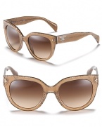 The classic wayfarer gets a glamorous update with a rounder, sleeker silhouette.