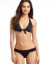 THE LOOKHalter straps tie at backTie-front at centerUnderwire cupsBack hook closureTHE MATERIAL80% nylon/20% spandexFully linedCARE & ORIGINHand washMade in USAPlease note: Bikini bottom sold separately. 