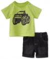 Kids Headquarters Baby-Boys Newborn Truck Short Set, Green, 3-6 Months