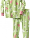 Hatley Girls 2-6X Pajama Set, Pink Bunnies, 6